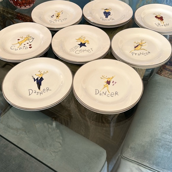 Pottery Barn Reindeer Platesnull